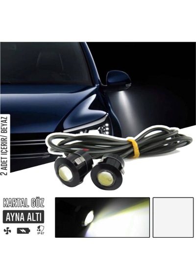 Kartal Göz Led Ayna Altı Led Eagle Eye Civatalı Beyaz Renk 18mm
