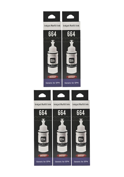 Ekoset Epson L550 L565 Siyah Uyumlu Mürekkep 70 ML 5 Adet