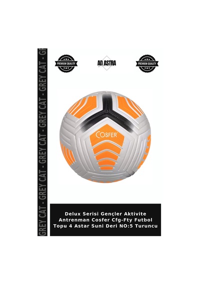 Delux Serisi Gençler Aktivite Antrenman Cosfer Cfg-fty Futbol Topu 4 Astar Suni Deri No:5 Turuncu