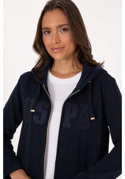 U.S. Polo Assn. Kadın Lacivert Uzun Fermuarlı Kapüşonlu Basic Sweatshirt 50307724-VR033 U.S. Polo Assn. Kadın Lacivert Uzun Fermuarlı Kapüşonlu Basic Sweatshirt 50307724-VR033