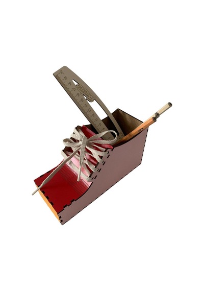 Ahşap Ayakkabı İpi Bağcık Bağlama Oyuncağı Ayakkabı Kalemlik