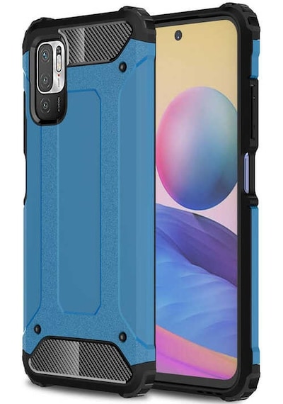 Kilifone - Xiaomi Uyumlu Redmi Note 10 5g - Kılıf Çift Katman Zırh Tank Crash Military Kapak - Mavi
