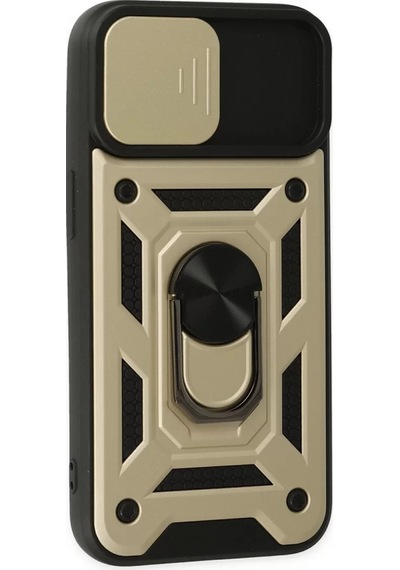 Newface Apple iPhone Uyumlu 14 Kılıf Pars Lens Yüzüklü Silikon - Gold Altın Diğer