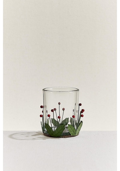 Pasabahce Berry Metal Tealight Mumluk Kırmızı Yeşil - 1 Adet Çok Renkli
