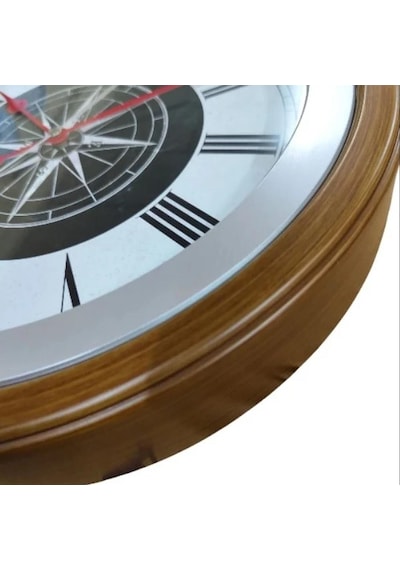 Seiko Qxa844b Kahverengi Renkli Plastik Kasa Pusula Kadranlı Quartz Mekanizmalı Duvar Saati Çok Renkli