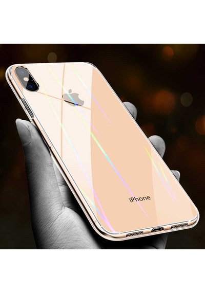 Apple Uyumlu iPhone X Kılıf Zore Rainbow Kapak Renksiz