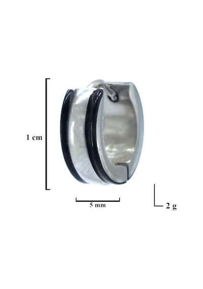 FerizZ 316L Çelik Çift Renk 5mm Halka Küpe UNK-701 Beyaz