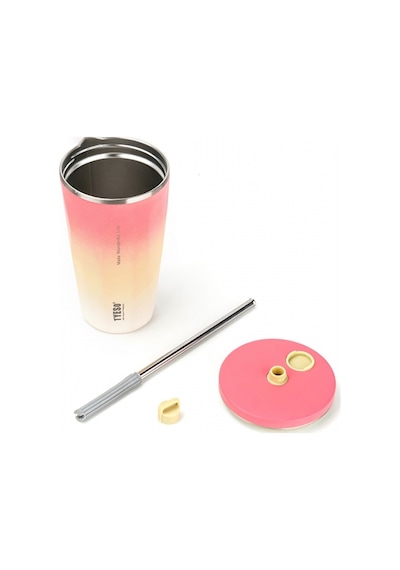 Tyeso Candy Tumbler Vakumlu Paslanmaz Çelik Termos 600 ML - Gri