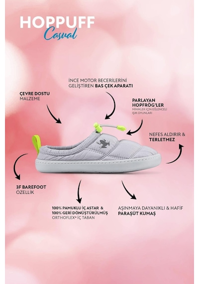 Hoppuff Casual Dinamik Gri Barefoot Çocuk Ayakkabı