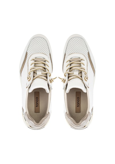 Tamer Tanca Kadın Hakiki Deri Beyaz Sneakers & Spor Ayakkabı 298 7100 Bn Ayk Y26 Beyaz/gold