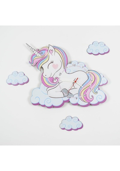 Sevimli Unicorn Çocuk Odası Ahşap Duvar Saati Elf-2312026 Diğer