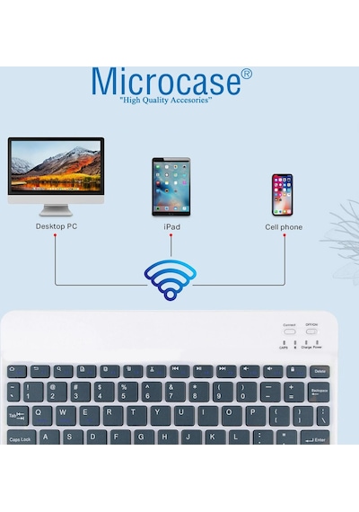 Tablet Telefonlar İçin Bluetooth Türkçe Q Klavye Al2671 Beyaz