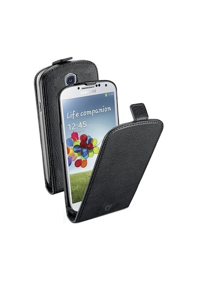 Cellular Line Galaxy S4 İle Uyumlu Flap Essential Deri Kılıf Siyah Flapessgalaxys4bk
