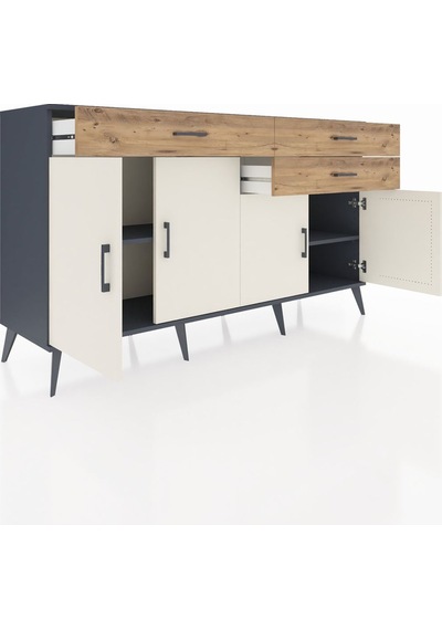 Hyperion Konsol 2 Raflı 3 Çekmeceli 4 Kapaklı 176x44x99 Antrasit- Antrasit-aytaşı/çam Hyperion Konsol 2 Raflı 3 Çekmeceli 4 Kapaklı 176x44x99 Antrasit- Antrasit-aytaşı/çam
