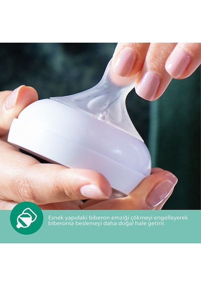 Doğal Tepkili Cam Biberon 120ml 0-3 Ay 2 Adet