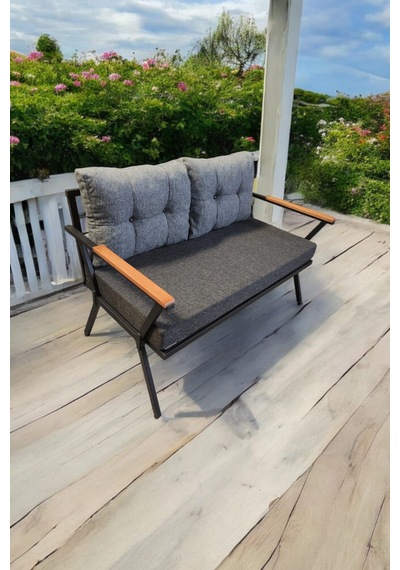 Pilocca Tekli Bahçe Balkon Mobilyası 2'li 60x120cm Antrasit Gri Pilocca Tekli Bahçe Balkon Mobilyası 2'li 60x120cm Antrasit Gri