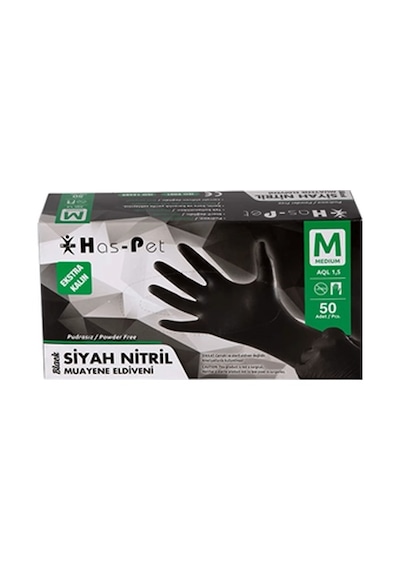 Haspet - Ekstra Kalın Siyah Nitril Eldiven