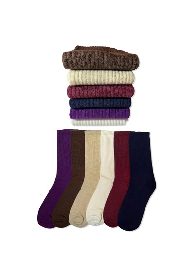 Meine Liebe 6 Çift Unisex Karışık Renk Tenis Çorap Seti ÇoK Renkli Çok Renkli