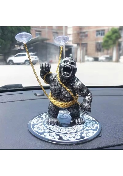 Torpido Üstü Goril-öfkeli King Kong Öpücük Vantuzla Zincire Bağlı Goril-siyah