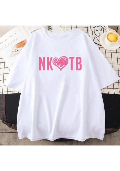 Startmore Beyaz Pop Müzik Nkotb Band Yaz -gömlek Yeni Çocuklar Blok Baskı Tiş Beyaz
