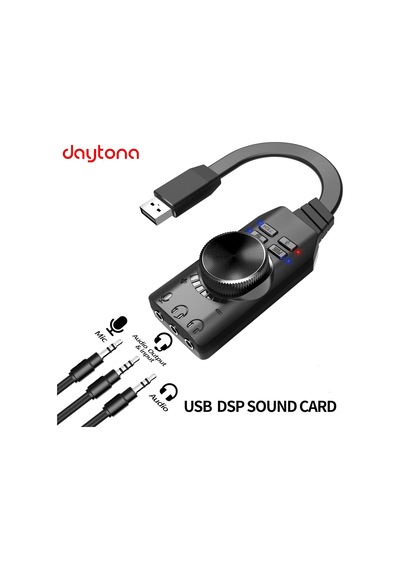 Lexroo A4677 Usb 2.0 Ses Kartı 7.1 Kanallı Pc Ve Laptop Için Pubg Oyun Harici Ses Kartı