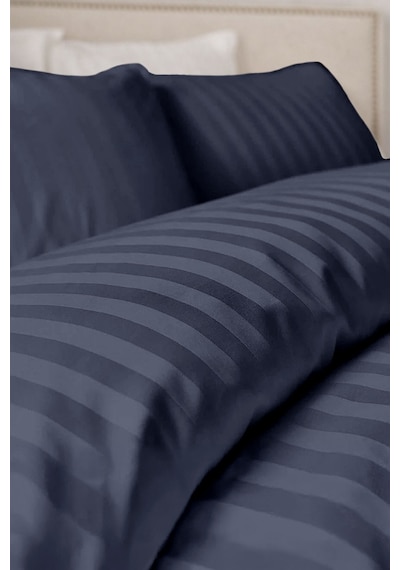 Çift Kişilik %100 Pamuk Saten Nevresim Seti Premium Seri 8 Renk Seçeneği 200x220 Gece Mavisi