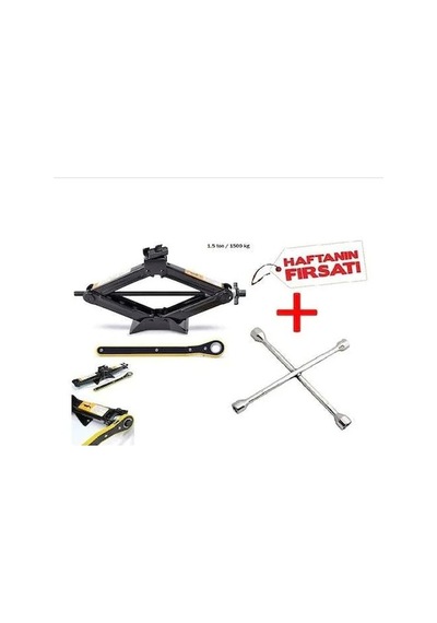 .oto Bijon Anahtarı + Oto Cırcırlı Kriko Makas Tip 1.5 Ton
