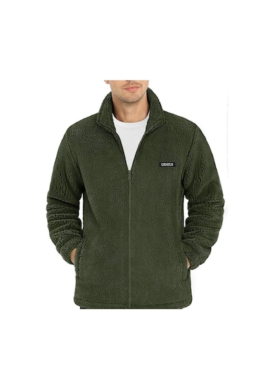 Genius Store Oversize Peluş Sweatshirt Erkek Polar Sweatshirt Erkek Sweatshirt Oversıze-peluss Haki