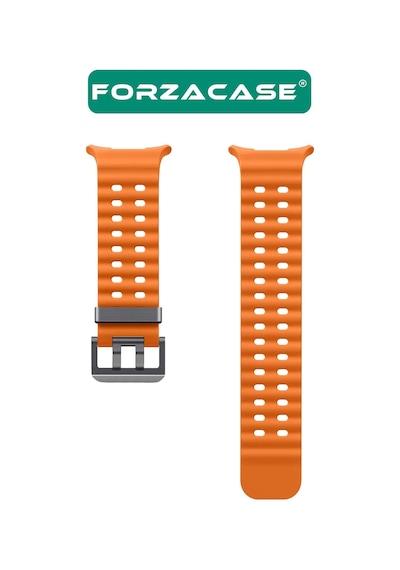 Forzacase Samsung Galaxy Watch 7 Ultra 47mm İle Uyumlu Delikli Oluklu Silikon Kordon Kayış - Fc863 Siyah