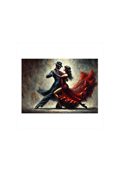 Alevler İçinde Tango Dansı Modern Mdf Tablo