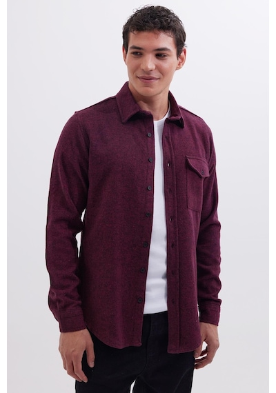 Tudors Erkek Slim Fit Tek Cep Kapaklı Düz Oduncu Spor Bordo Gömlek-41584 Bordo Tudors Erkek Slim Fit Tek Cep Kapaklı Düz Oduncu Spor Bordo Gömlek-41584 Bordo