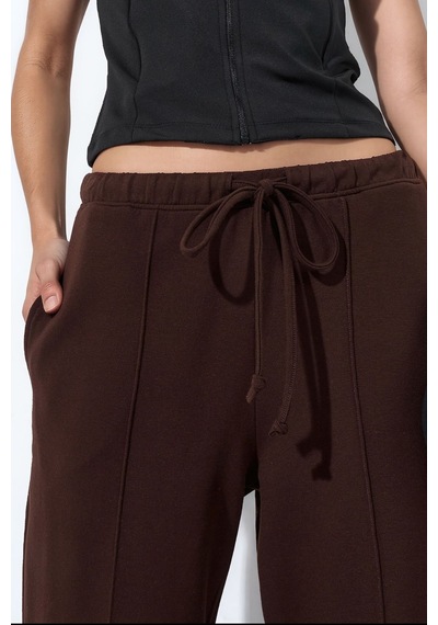 Hiccup Busem Kadın Flare Paça Jarse Jogger Pantolon Kahverengi