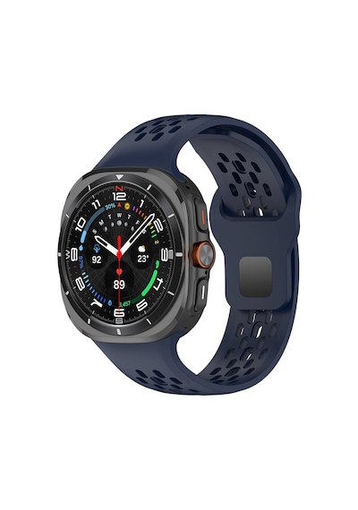 Galaxy Uyumlu Watch Ultra 47mm Zore Krd-119 Delikli Tasarım Silikon Kordon-midnight Blue