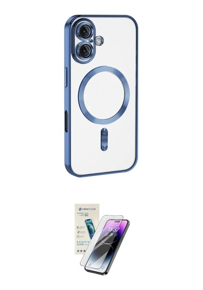 Cep 20-26 Apple Uyumlu İphone 16 Kılıf Nova Işık Özel Seri İkili Koruma Seti Najmaddin Mavi