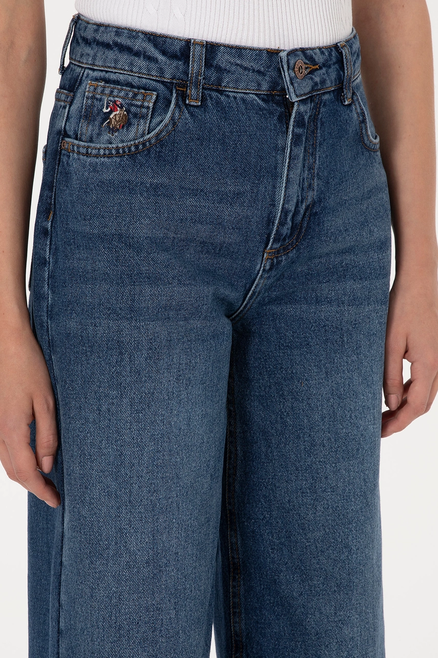 U.S. Polo Assn. Kadın Mavi  Loose Fit Jean Pantolon 50316578-DN0022