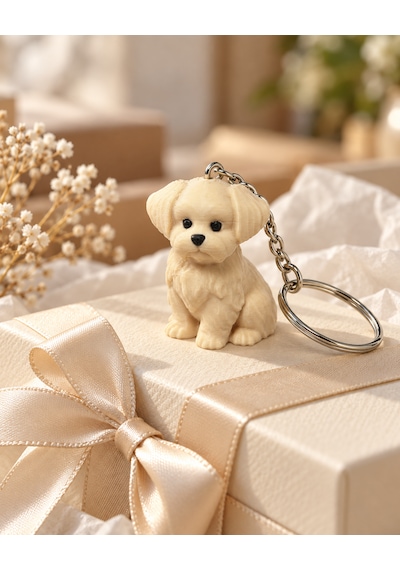 Sevimli Köpek Figürlü Anahtarlık Çanta Süsü Dekoratif Aksesuar Ten Rengi