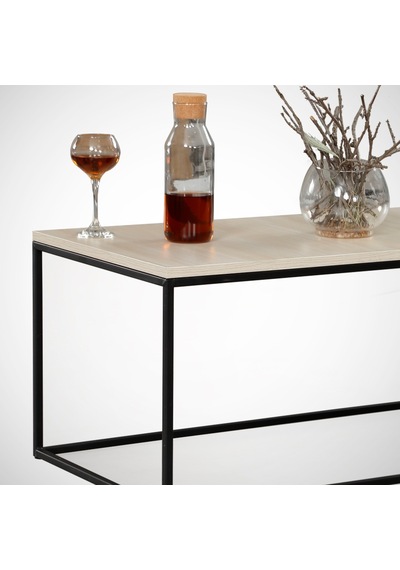 Cosco Orta Sehpa Metal & Orta Masa Açık Meşe /Metal Ayaklı Sehpa