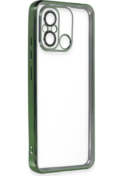 Xiaomi Redmi 12c Kılıf Razer Lensli Silikon - Yeşil Düz Renkli