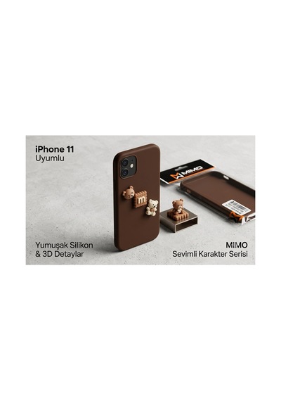 İphone 11 Uyumlu Sevimli 3d Ayıcık Ve Bisküvi Figü Bksft03-1c1196