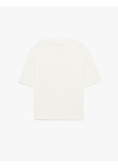 Koton Kısa Kollu Bisiklet Yaka Pamuklu Basic Oversize Tişört Beyaz 6sam10279mk Beyaz