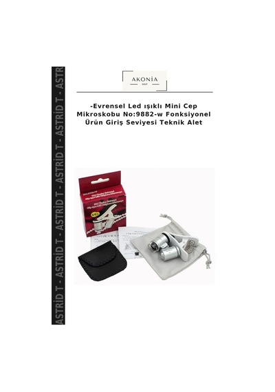 -evrensel Led Işıklı Mini Cep Mikroskobu No:9882-w Fonksiyonel Ürün Giriş Seviyesi Teknik Alet