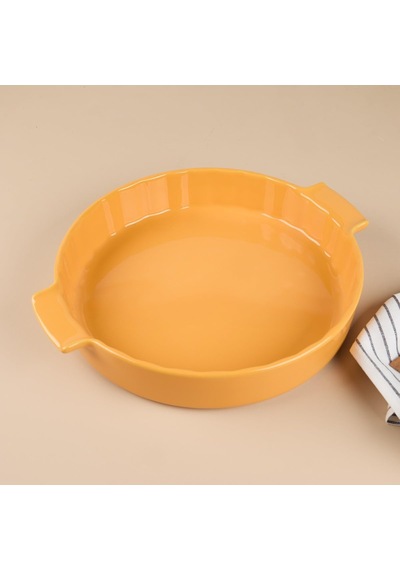 Yıldız Elissa Rölyefli Yuvarlak Fırın Kabı Sarı 32.5 Cm Çok Renkli