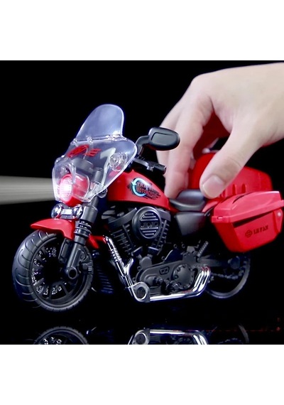 Sürtmeli Işıklı Ve Müzikli Motorsiklet Kırmızı Kırmızı