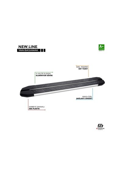 S-dizayn Mercedes Sprinter W906 Uzun Şase Newline Krom Yan Basamak 333 Cm 2006-2019 A+ Kalite