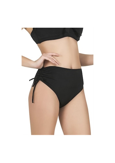 Endeep Kadın Yüksek Bel Yan Büzgülü İpli Mor Bikini Altı-mor Mor