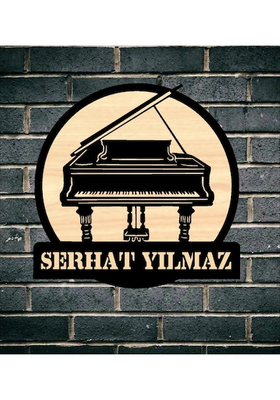 Kişiye Özel Piyano Piyanist Ahşap Duvar Tablo