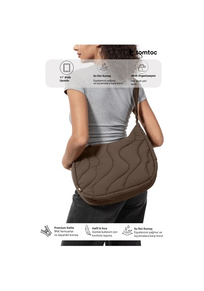 Terra Puffy Serisi T34 11" - 9l Kahverengi El Ve Omuz Çantası - T34m1y1