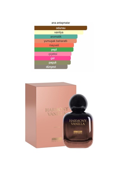Harmony Vanilla Edp Kalıcı Kadın Parfüm 100ml / Meyveli / Cassis, Gül, Paçuli, Vanilya Diğer
