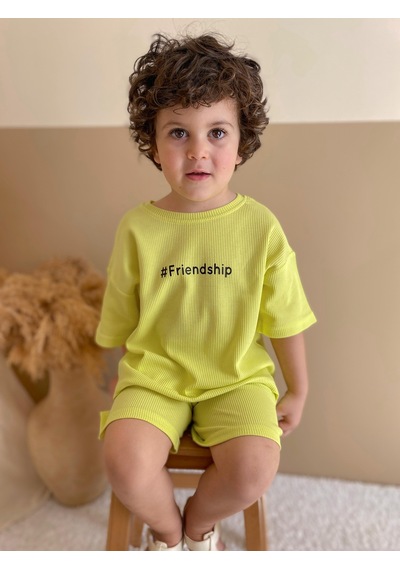 Miababy Waffle Baskılı İkili Takım Limon