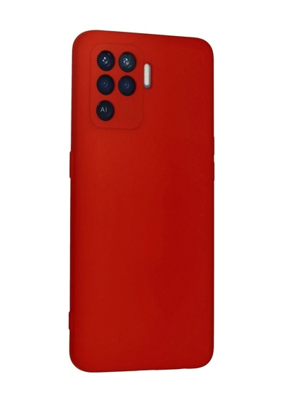 Oppo Reno 5 Lite Kılıf Nano İçi Kadife Silikon - Kırmızı Kirmizi
